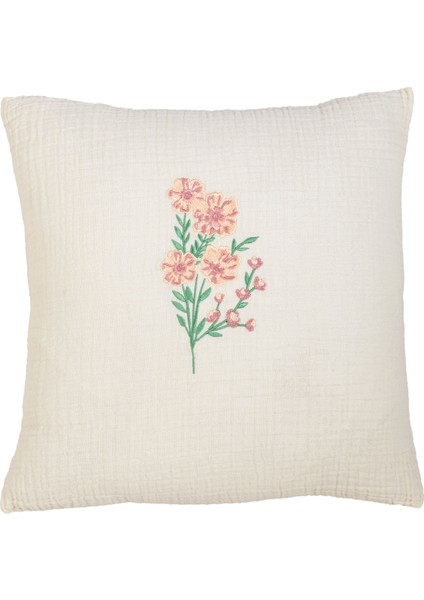 Dört Katlı Müslin Kırlent Kılıfı, Nakışlı, Düğmeli, Dekoratif, %100 Pamuk, 40X 40 cm ( 1 Adet ) fiyatları