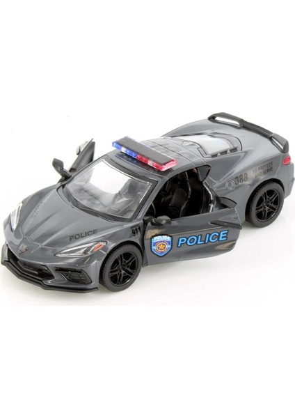 1:36 Ölçek Metal Çek Bırak Corvette Diecast Polis Arabası Veya Fire Fighter