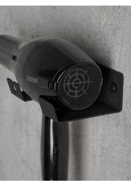 Saç Kurutma Makinesi Askısı, Metal, Siyah fırsatları