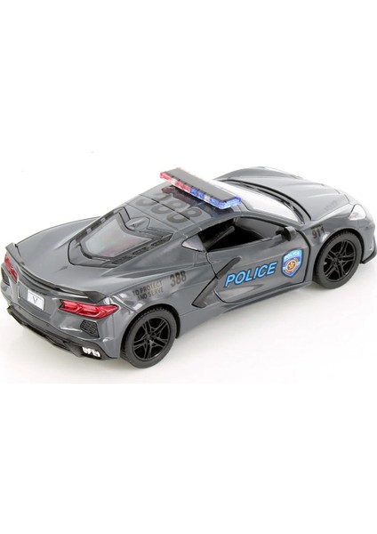 1:36 Ölçek Metal Çek Bırak Corvette Diecast Polis Arabası Veya Fire Fighter modelleri