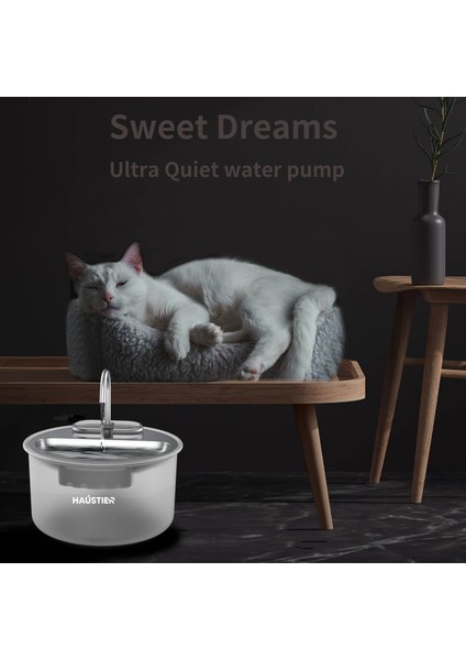 WF009LS Otomatik Kedi Su Sebili,kedi Su Çeşmesi, Su Pınarı 3.5lt Geniş Hazne, Çelik Tabla, Ultra Sessiz, Bpa Içermez fiyatları