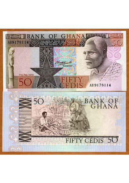 Ghana 50 Cedis 1979 Pick # 22A Unc – Çil Banknot