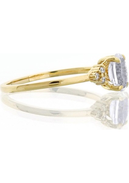 White Topaz Oval Tektaş Pırlanta Yüzük modelleri