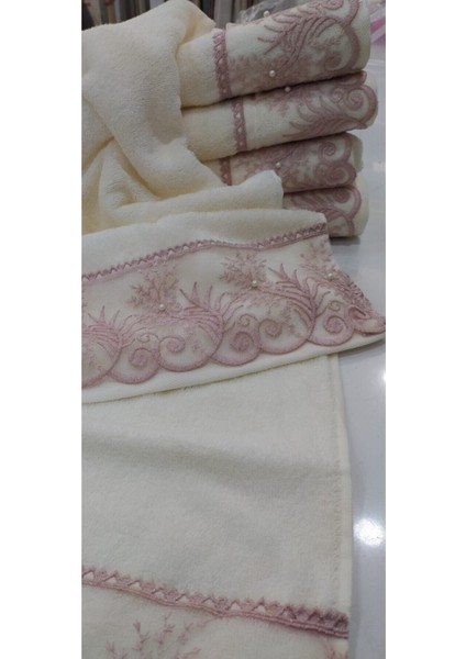 Krem renk pamuklu el havlusu, 50x90cm, yumuşak ve kullanışlı, 1 adet fiyatları