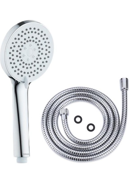 4 Fonksiyonlu Duş Başlığı Seti En Yüksek Basınca Dayanıklı Örgülü Su Tasarruflu 150CM Spiral Hortum