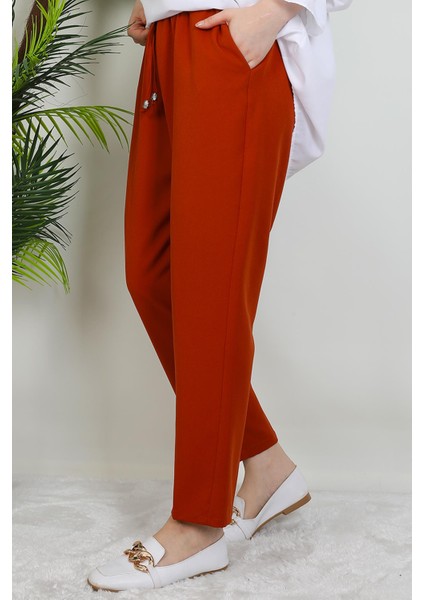 Beli Lastikli Pantolon Turuncu modelleri