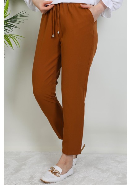 Beli Lastikli Pantolon Hardal modelleri