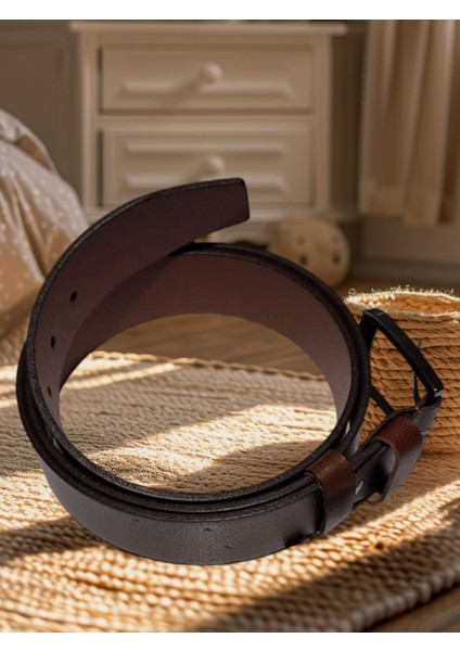 erkek hakiki deri kemer 120cm kahve