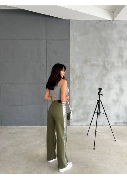 Gabardin Palazzo Pantolon - Haki