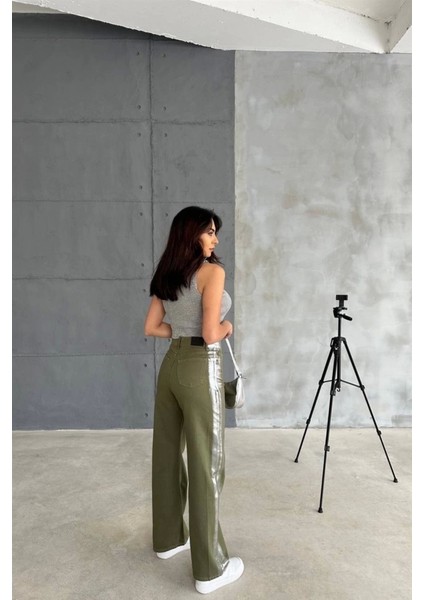Gabardin Palazzo Pantolon - Haki