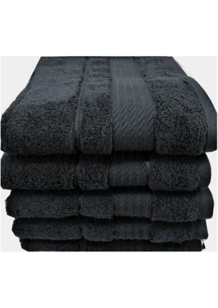 Trendy Siyah Pamuklu Ayak Havlusu 50x90 cm, şık ve konforlu kullanım sağlar