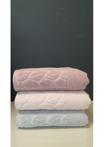 Yumuşak ve şık 3'lü pamuk havlu seti, 50x90cm, gri, pudra ve lavanta renkleri fiyatları