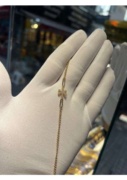 14 Ayar Altın Bileklik Kar Tanesi