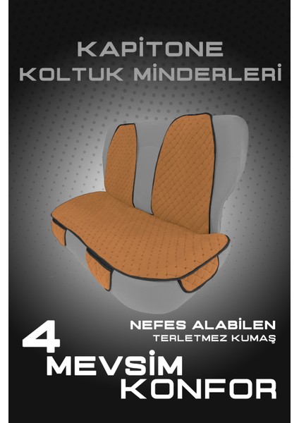 Üst Düzey Terletmez Kumaş 7 Parça Oto Koltuk Kılıfı -Oto Koltuk Minder -Taba fiyatları