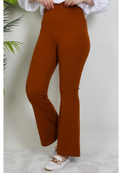 Beli Lastikli Ispanyol Pantolon Hardal