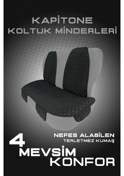 Üst Düzey Terletmez Kumaş 7 Parça Oto Koltuk Kılıfı -Oto Koltuk Minder -Siyah Yeşil fiyatları