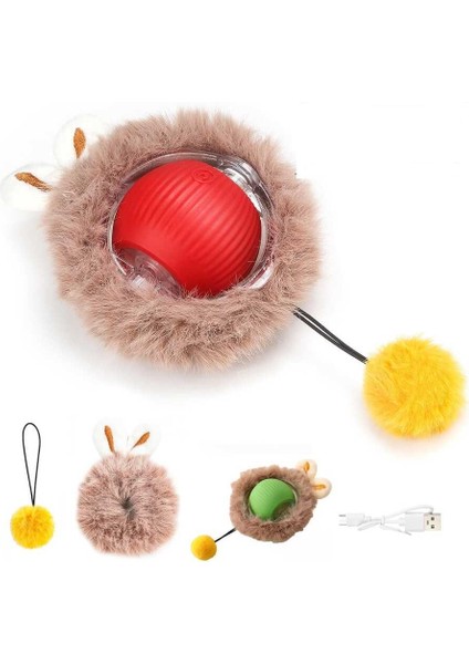 Interaktif Şarjlı Kulaklı Hareketli Peluş Oyun Topu Kuyruklu 5 cm