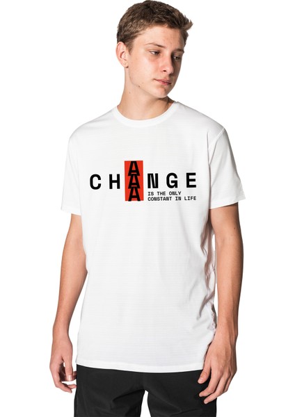 Beyaz Oversize Kalıp Baskılı Unisex T-Shirt
