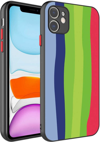 Apple iPhone 11 Kılıf Kamera Korumalı Renkli Temperli X-Cam Kapak-No4