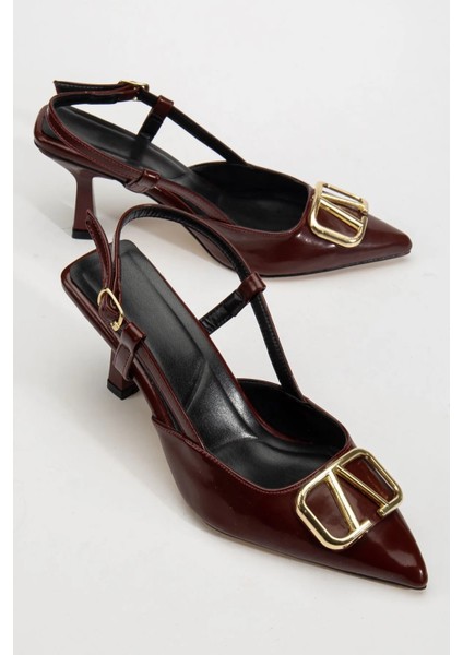 Rugan Toka Detaylı Ince Topuklu Abiye Gece Ayakkabısı