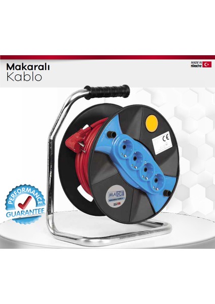 Makaralı Uzatma Kablosu 3 x 2,5 mm 20 - 30 - 40 - 50 mt