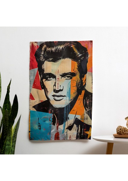 Andy Warhol Elvis Presley Duvar Örtüsü - Pamuk Arka, Polyester Ön - Canlı Renkler, Hafif