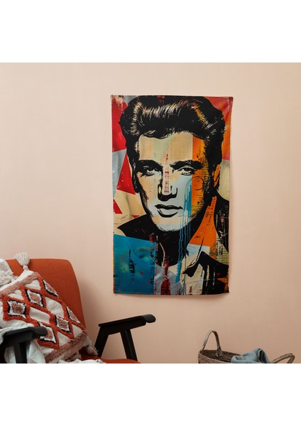 Andy Warhol Elvis Presley Duvar Örtüsü - Pamuk Arka, Polyester Ön - Canlı Renkler, Hafif fiyatları