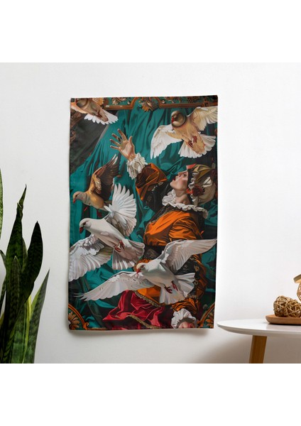 Klasisizm Pop Art Duvar Örtüsü - Canlı Süblimasyon Baskı, Pamuk Sırt - Yatak Odası,