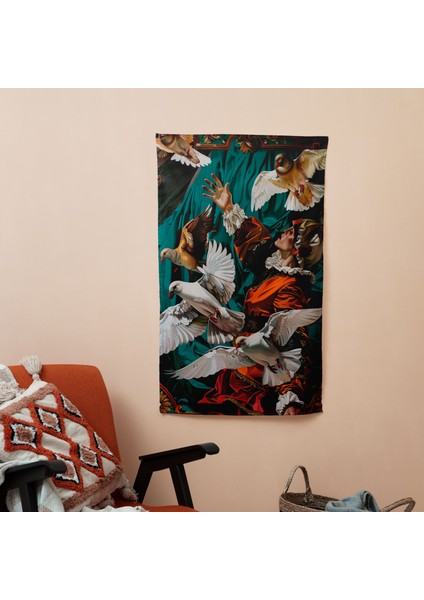 Klasisizm Pop Art Duvar Örtüsü - Canlı Süblimasyon Baskı, Pamuk Sırt - Yatak Odası,