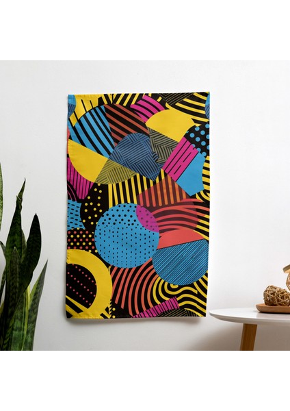 Pop Art Duvar Örtüsü - Pamuk Sırt, Polyester Ön, Ranforce Kumaş - Canlı Renkler - Süblimasyon
