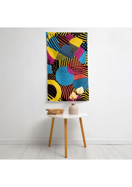 Pop Art Duvar Örtüsü - Pamuk Sırt, Polyester Ön, Ranforce Kumaş - Canlı Renkler - Süblimasyon