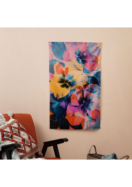 Modern Duvar Örtüsü - Pamuk Sırt, Polyester Ön - Canlı Renkler, Hafif Kumaş - Yatak
