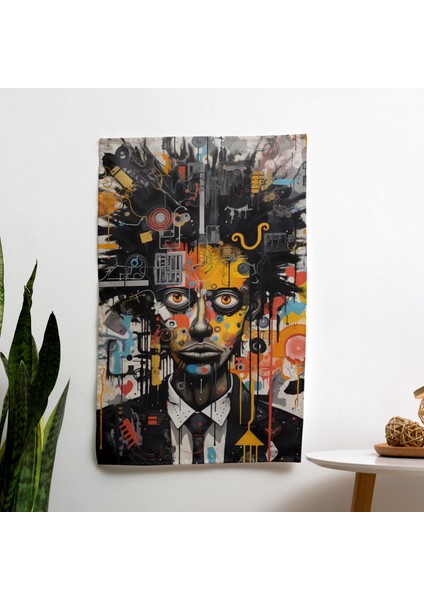 Gerçeküstü Dreamscape Basquiat Duvar Sanatı - Canlı Süblimasyon Baskılı Hafif Kumaş Duvar