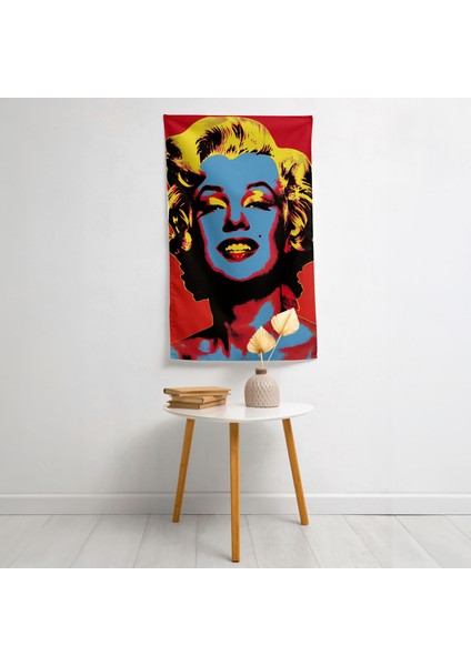 Andy Warhol Modern Duvar Örtüsünden Esinlendi - Pamuk Sırt, Polyester Ön - Canlı Süblimasyon