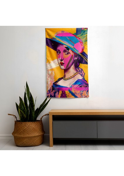 Rönesans Klasisizm ve Pop Art Füzyon Duvar Örtüsü | Canlı Pamuk ve Polyester Kumaş |