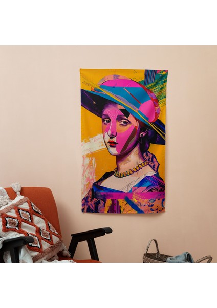 Rönesans Klasisizm ve Pop Art Füzyon Duvar Örtüsü | Canlı Pamuk ve Polyester Kumaş |