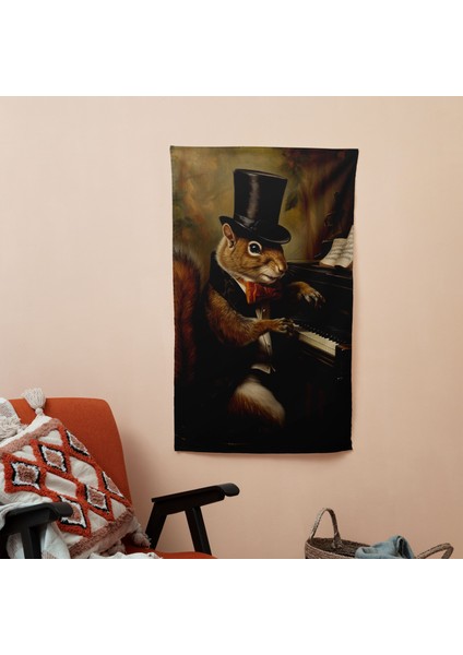 Modern Sanat Hayvan Duvar Örtüsü - Pamuk Sırt, Polyester Ön - Canlı Süblimasyon Baskı