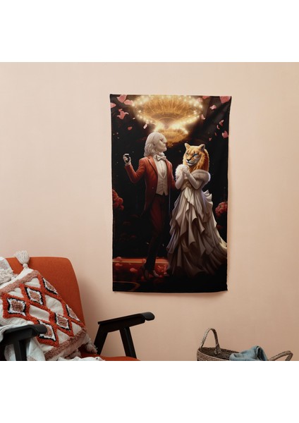 Hayvan Balo Salonu Duvar Örtüsü - Yatak Odası, Oturma Odası ve Yurt Dekoru Için Canlı Ranforce