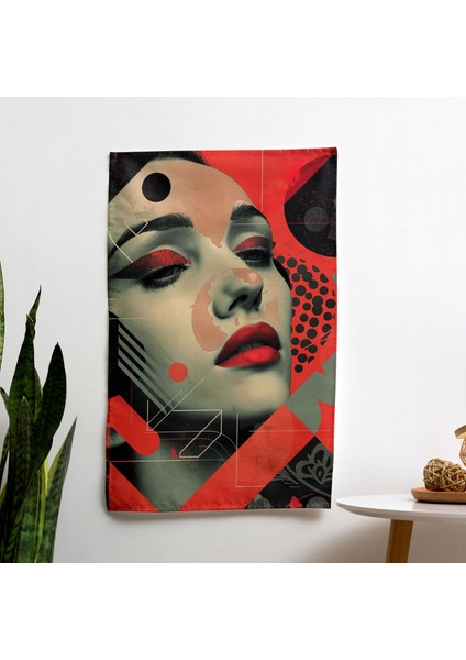 Art Deco Pop Art Duvar Örtüsü - Canlı Ranforce Kumaş Baskı