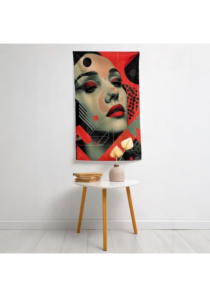 Art Deco Pop Art Duvar Örtüsü - Canlı Ranforce Kumaş Baskı