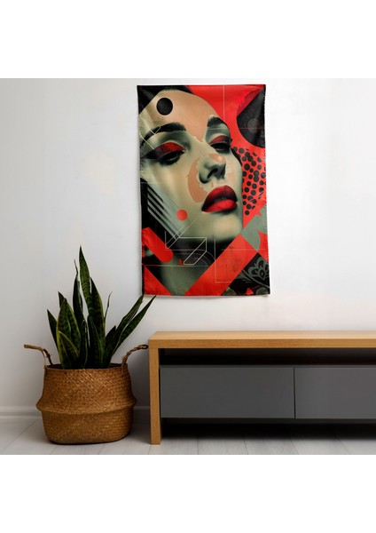 Art Deco Pop Art Duvar Örtüsü - Canlı Ranforce Kumaş Baskı