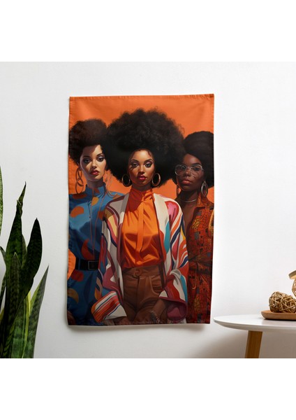 Afro Miras Duvar Sanatı - Ranforce Kumaşlı Canlı Baskılı Duvar Örtüsü - Yatak Odası, Oturma