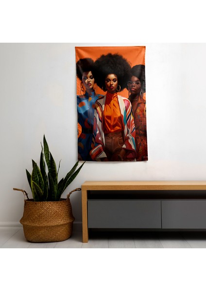 Afro Miras Duvar Sanatı - Ranforce Kumaşlı Canlı Baskılı Duvar Örtüsü - Yatak Odası, Oturma modelleri