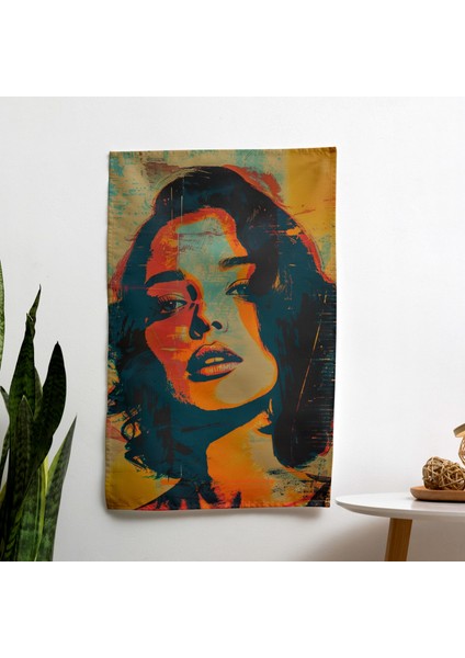 Pop Art Portre Kumaş Duvar Örtüsü | Canlı Renkler | Hafif | Sertifikalı | Modern Sanat Dekoru