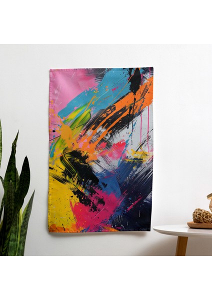 Modern Sanat Duvar Örtüsü - Pamuk Sırt, Polyester Ön - Canlı Renkler, Süblimasyon Baskı
