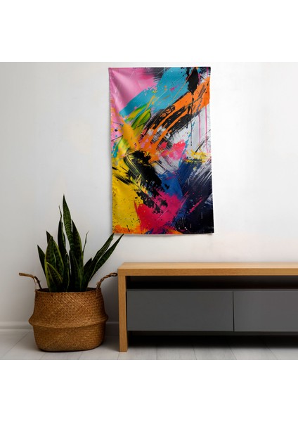 Modern Sanat Duvar Örtüsü - Pamuk Sırt, Polyester Ön - Canlı Renkler, Süblimasyon Baskı