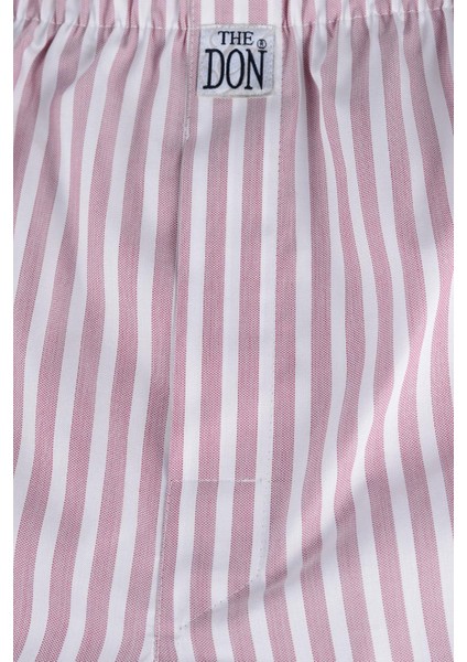 Poplin Erkek Boxer Pembe Parma Çizgili