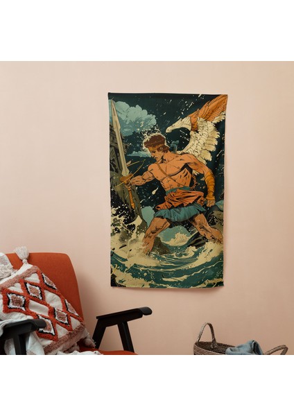 Pop Art Klasisizm Duvar Örtüsü - Yatak Odası, Oturma Odası ve Yurt Dekoru Için Canlı Kumaş
