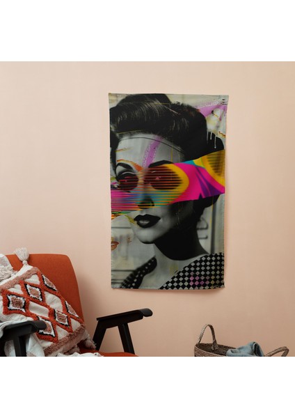 Renkli Ranforce Kumaş Duvar Örtüsü - Yatak Odası, Oturma Odası ve Yurt Dekoru Için Canlı Popart