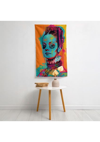 Rönesans Pop Art Duvar Örtüsü - Pamuk Sırt, Polyester Ön, Canlı Renkler - Yatak Odası,